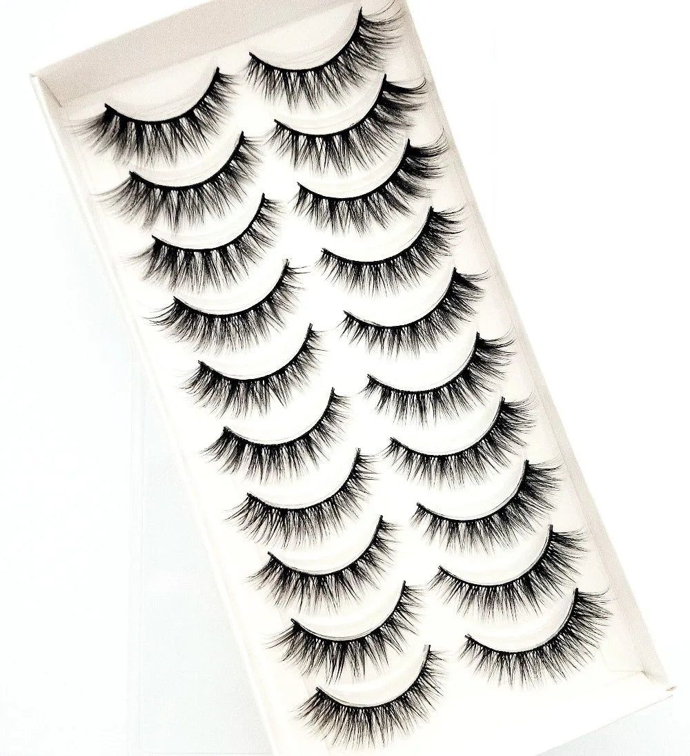 HBZGTLAD 5/10 pairs 100% Real Mink Eyelashes 3D Natural False Eyelashes 3d Mink Lashes Soft Eyelash Extension Makeup Kit Cilios