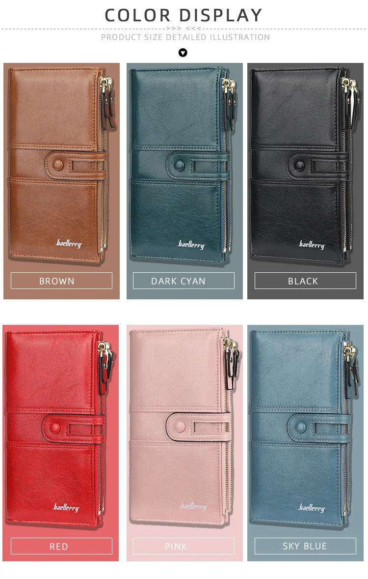 2022 Name Engrave Women Wallets Fashion Long Leather Top Quality Card Holder Classic Female Purse  Zipper Brand Wallet For Women