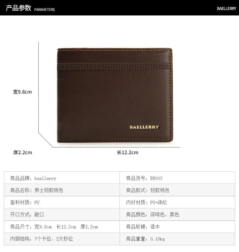 2023 New Men Wallets Name Customized Card Holder High Quality Male Purse PU Leather Business Men Wallets Carteria