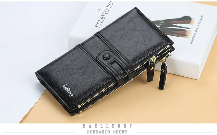 2022 Name Engrave Women Wallets Fashion Long Leather Top Quality Card Holder Classic Female Purse  Zipper Brand Wallet For Women