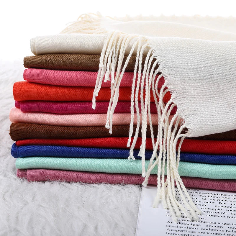 Desgine Brand Solid Women Cashmere Scarf Autumn Winter Warm Shawls Wraps 2024Men's Pashmina Tassels Scarves Female Foulard Mujer