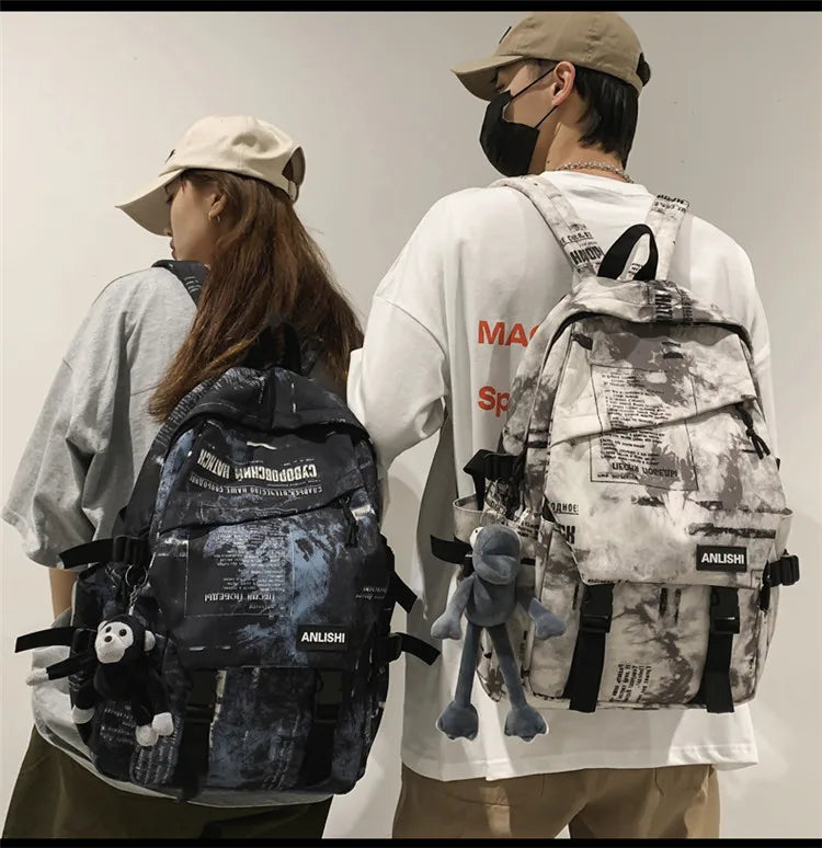 Women Harajuku Cloud Print Men Backpack Student Nylon Laptop New 2021 Cool  School Bag For Teenage Girls Book Bags buckle Ladies