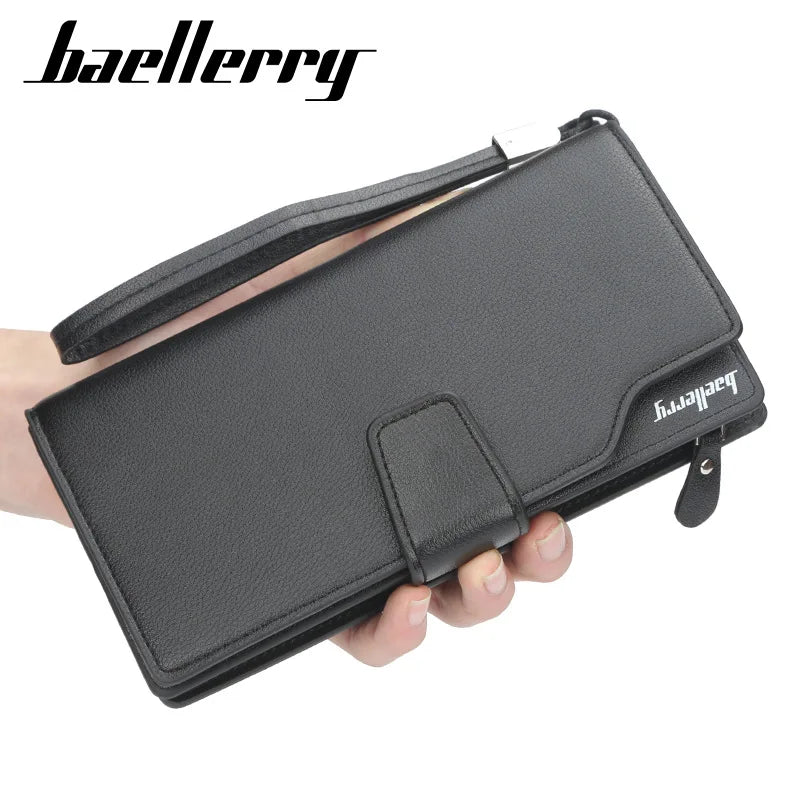 Baellerry Men Wallets Long Style High Quality Card Holder Male Purse Zipper Large Capacity Brand PU Leather Wallet For Men