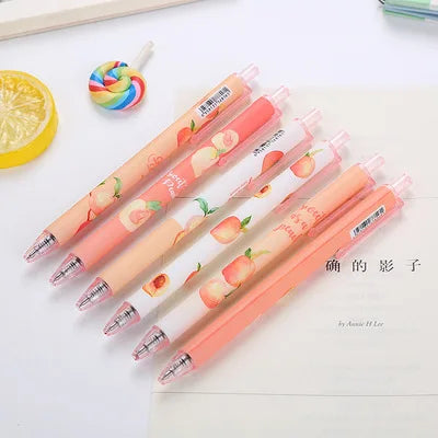 One. Peach quick-drying gel pen, cute peach office signature pen, press student pen wholesale. Color random