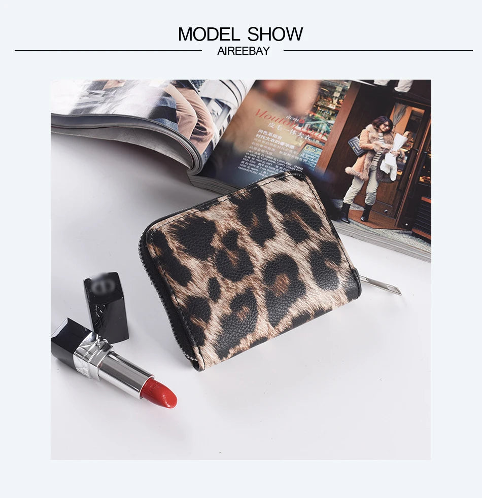 Leather Women Wallet Classic Leopard Animal Print Long Wallets Female Cards Holder Clutch Bag Fashion Ladies Purses