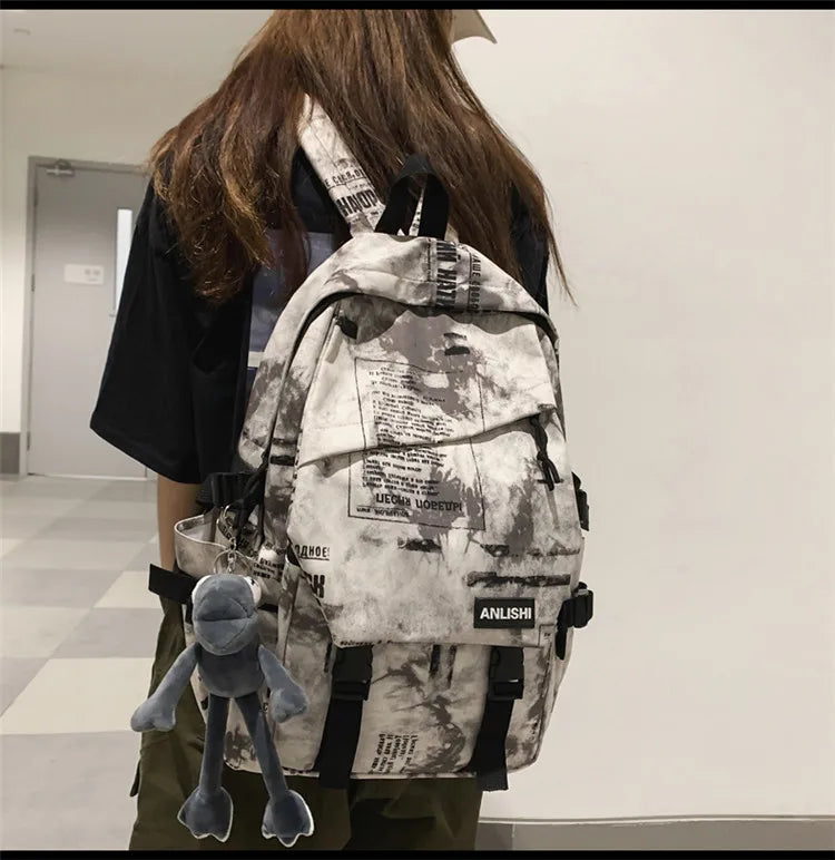 Women Harajuku Cloud Print Men Backpack Student Nylon Laptop New 2021 Cool  School Bag For Teenage Girls Book Bags buckle Ladies