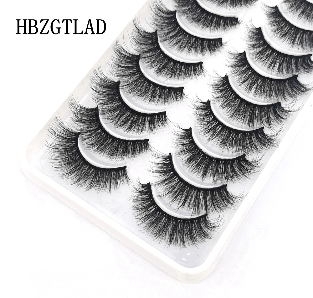 HBZGTLAD 5/10 pairs 100% Real Mink Eyelashes 3D Natural False Eyelashes 3d Mink Lashes Soft Eyelash Extension Makeup Kit Cilios