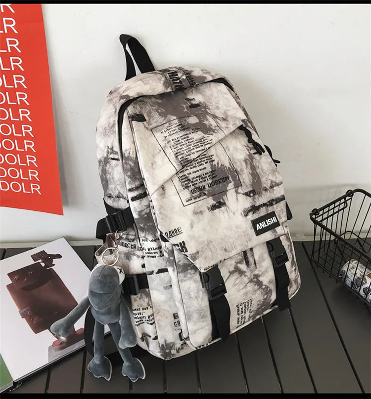 Women Harajuku Cloud Print Men Backpack Student Nylon Laptop New 2021 Cool  School Bag For Teenage Girls Book Bags buckle Ladies