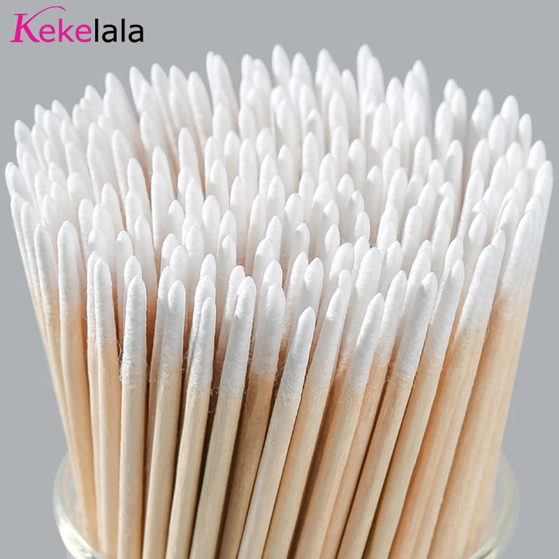 Lot de 1 000 micro-tiges en bois pour extensions de cils, outils de nettoyage pour tatouage, microblading, bâtonnets en bois, brosses en coton cosmétiques