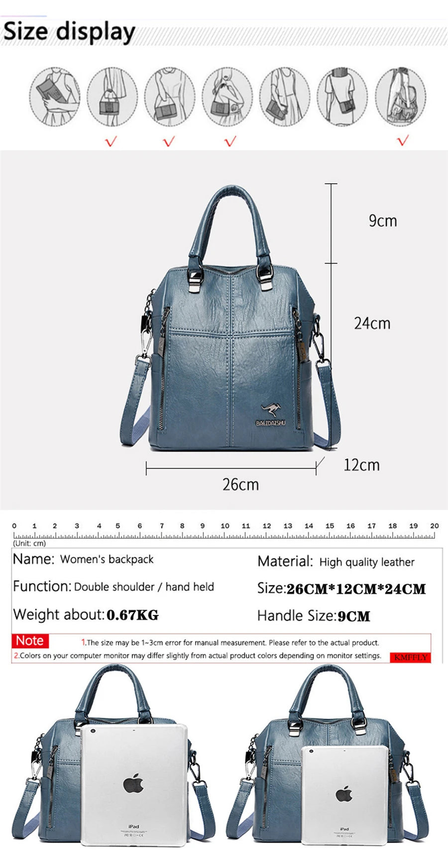 2023 New High Quality Leather Backpack Women Shoulder Bags Multifunction Travel Backpack School Bags for Girls Bagpack Mochila