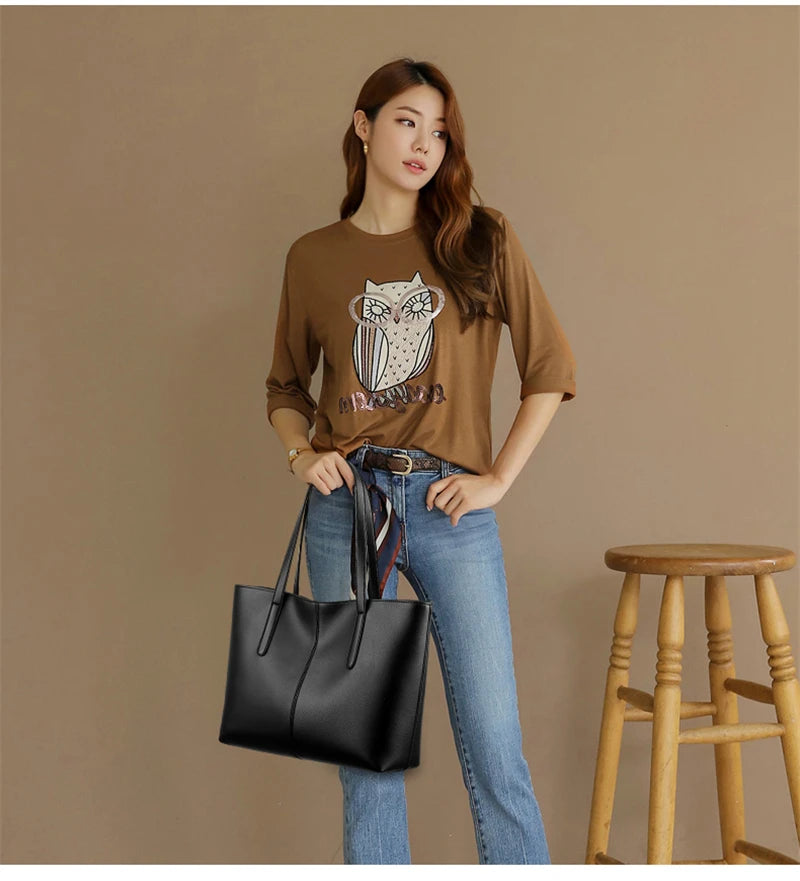 New 2023 Large Women's Bag Large Capacity Shoulder Bags High Quality PU Leather Shoulder Bags Ladies Wild Bags Sac a Main Femme