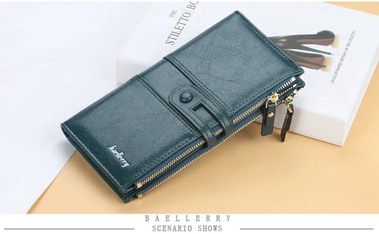 2022 Name Engrave Women Wallets Fashion Long Leather Top Quality Card Holder Classic Female Purse  Zipper Brand Wallet For Women