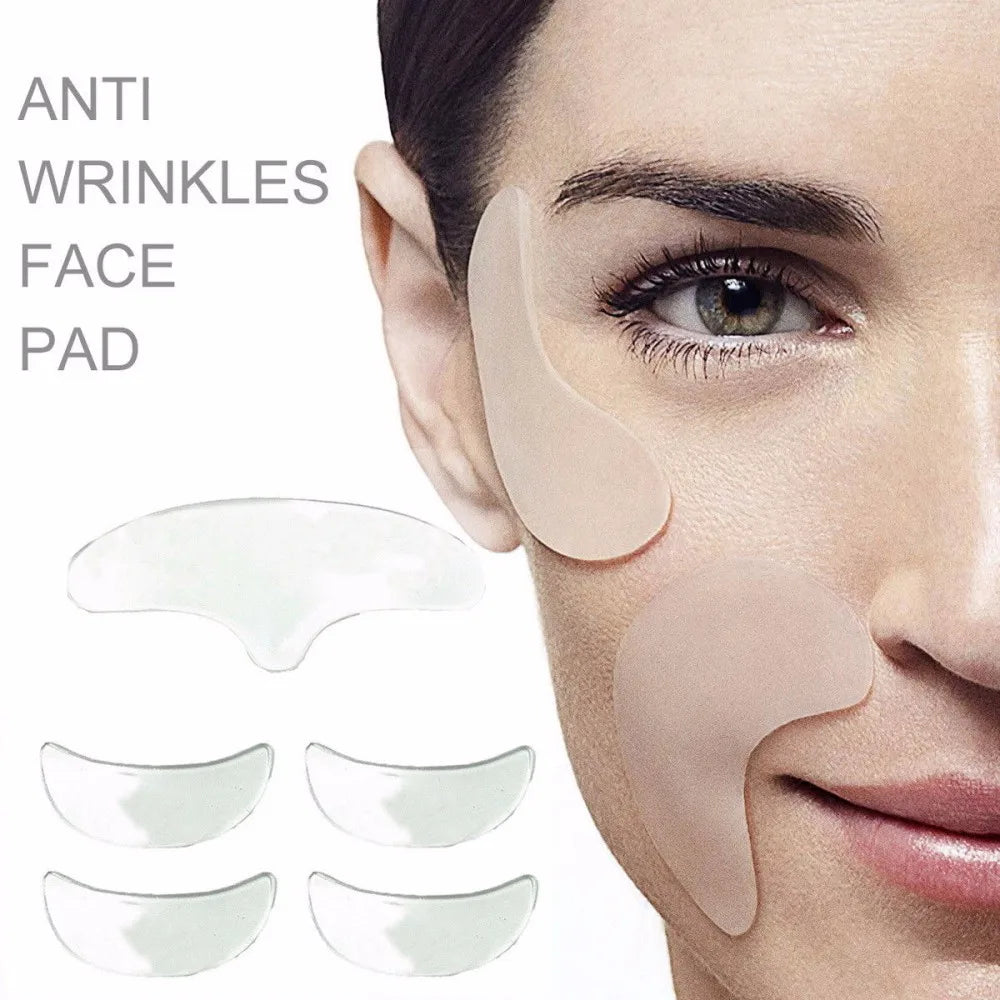 Coussinets de soins de la peau anti-rides réutilisables pour les yeux, le menton, le front, 100 % silicone de qualité médicale, patchs invisibles réutilisables pour lifting du visage