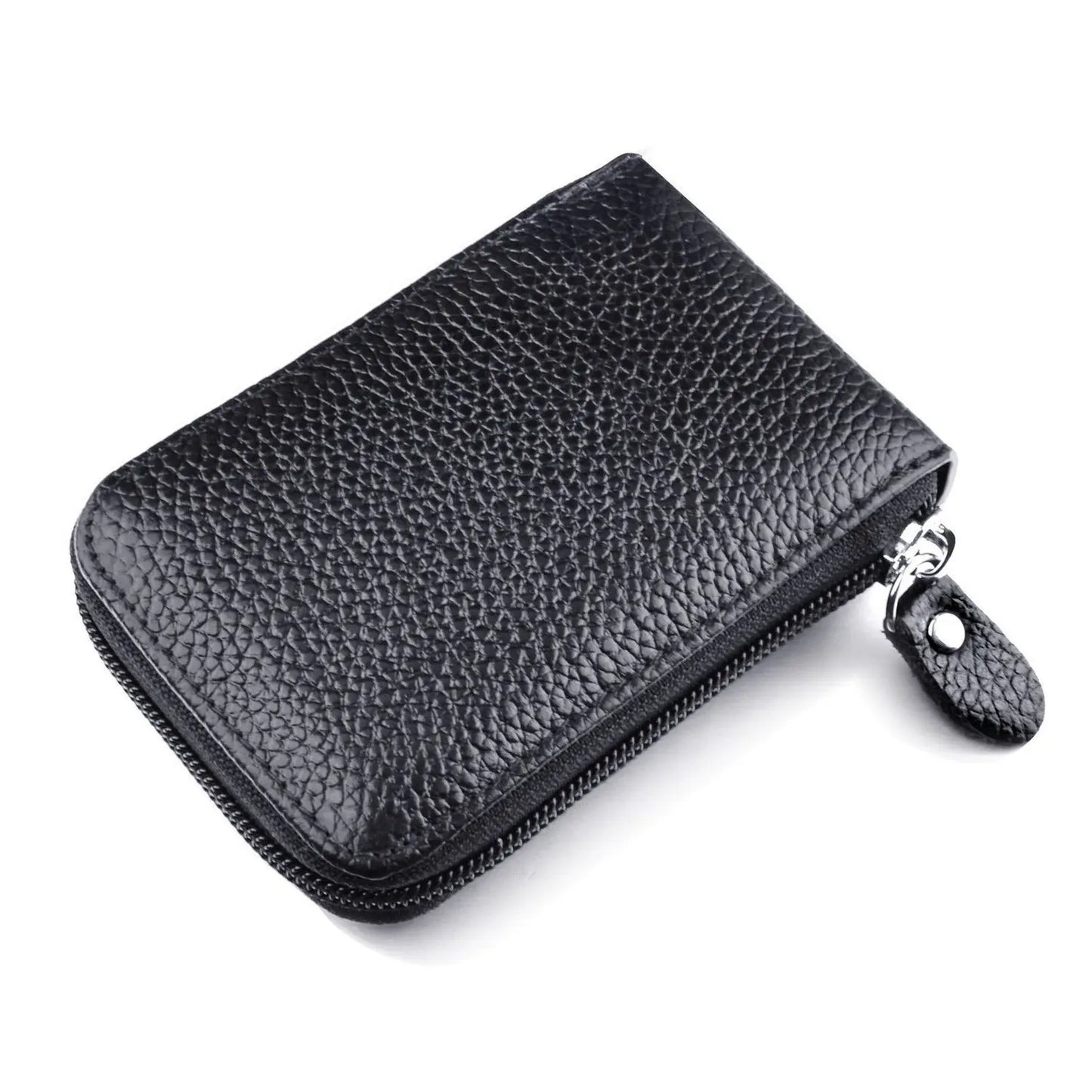 Men's Wallet Genuine PU Leather Credit Card Holder RFID Blocking Zipper Pocket Men bag Multi-card zipper