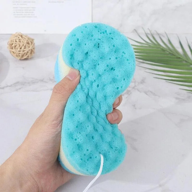 Éponge de bain ondulée à trois couches, brosse pour le corps, nettoyage de la peau, massage, nettoyage, douche, enfants, adultes, porte-serviette en mousse