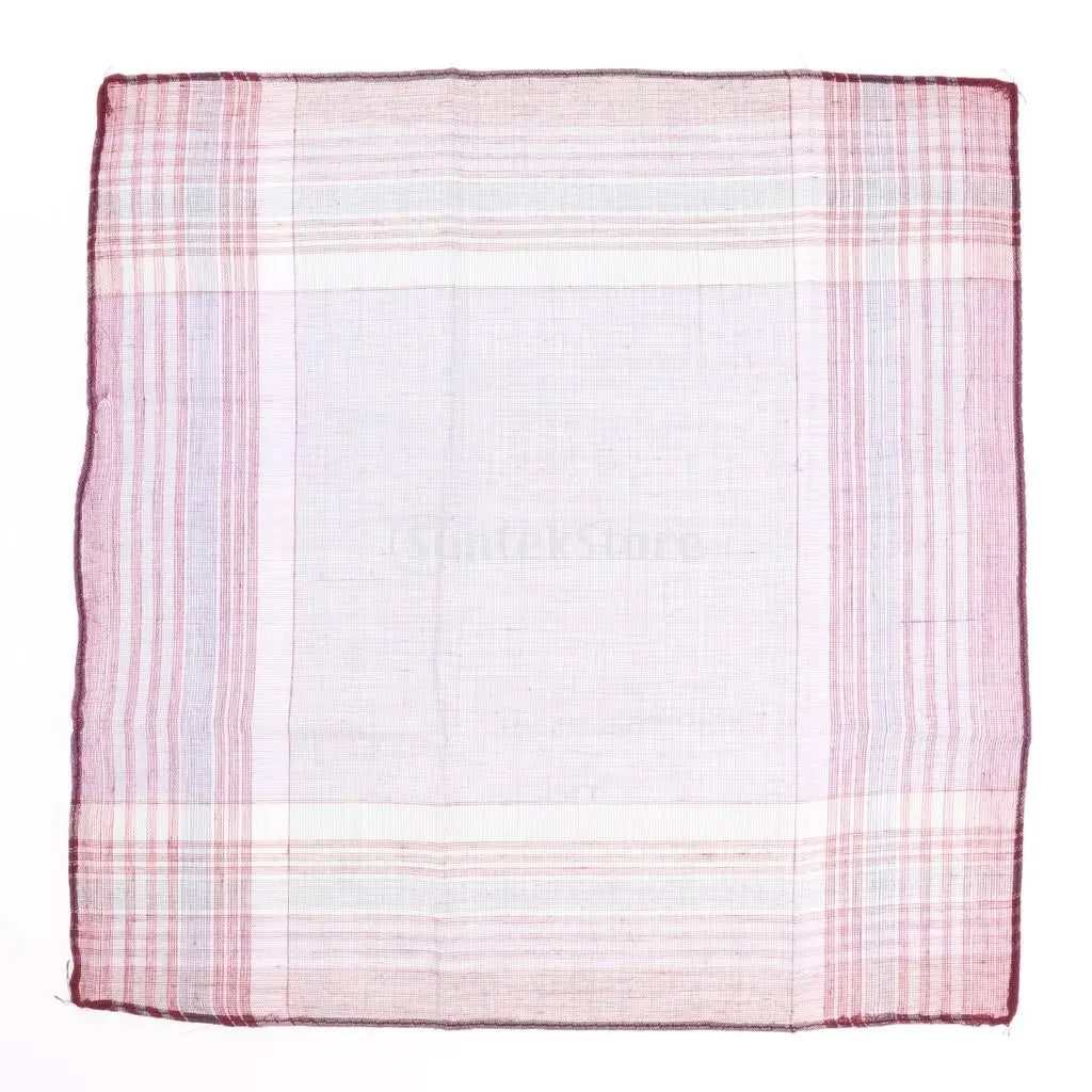 Set of 12/10pcs Men's Plaid Pattern Cotton Handkerchiefs Gentleman Classic Pocket Square Hanky