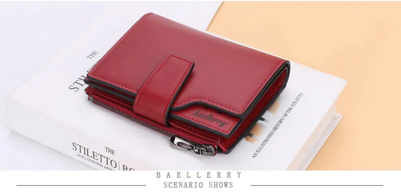 2024 New Women Wallets Name Customized Fashion Short PU Leather Quality Card Holder Classic Female Purse Zipper Wallet For Women