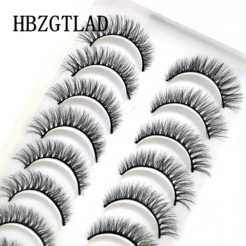 HBZGTLAD 5/10 pairs 100% Real Mink Eyelashes 3D Natural False Eyelashes 3d Mink Lashes Soft Eyelash Extension Makeup Kit Cilios