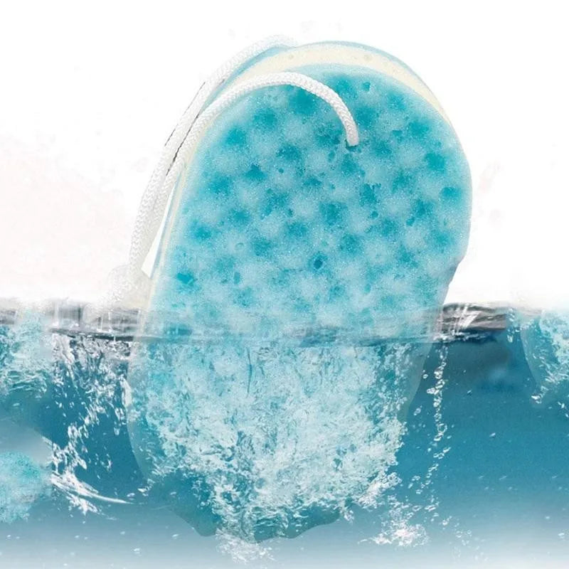 Éponge de bain ondulée à trois couches, brosse pour le corps, nettoyage de la peau, massage, nettoyage, douche, enfants, adultes, porte-serviette en mousse