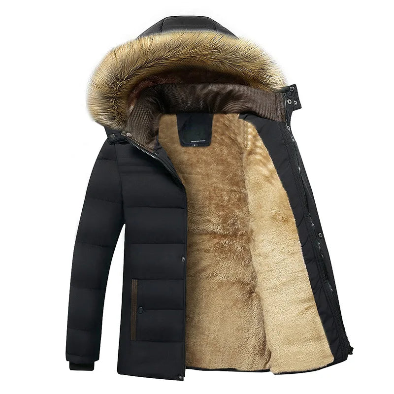 2023 Hiver Nouveau Chaud Épais Polaire Parkas Hommes Imperméable À Capuche Col De Fourrure Parka Veste Manteau Hommes Automne Mode Décontracté Parkas Hommes