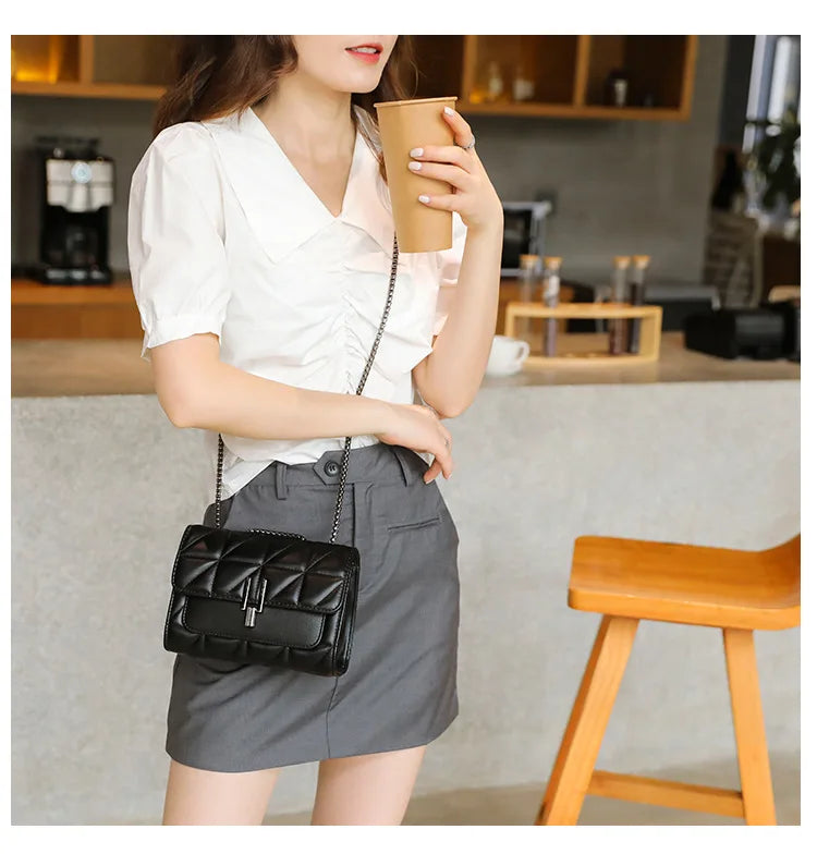 Women Luxury Designer genuine Bags Leather Chain Women Handbags Shoulder Female bag New Casual Fashion Ladies Messenger Bags