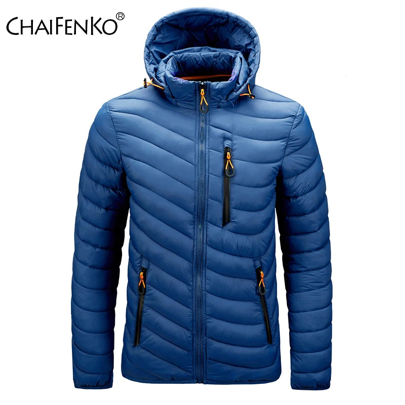 CHAIFENKO Brand Winter Warm Waterproof Jacket Men 2024 New Autumn Thick Hooded Parkas Mens Fashion Casual Slim Jacket Coat Men