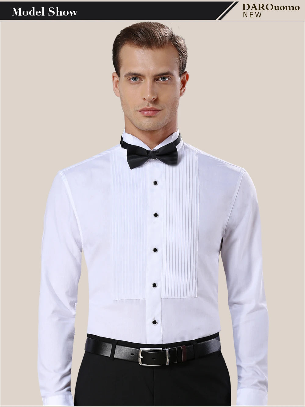 2023 DR DARO UOMO Chemises pour hommes Chemise de smoking blanche Chemise de mariage de fête 883-blanc