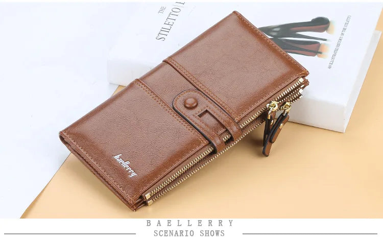 2022 Name Engrave Women Wallets Fashion Long Leather Top Quality Card Holder Classic Female Purse  Zipper Brand Wallet For Women