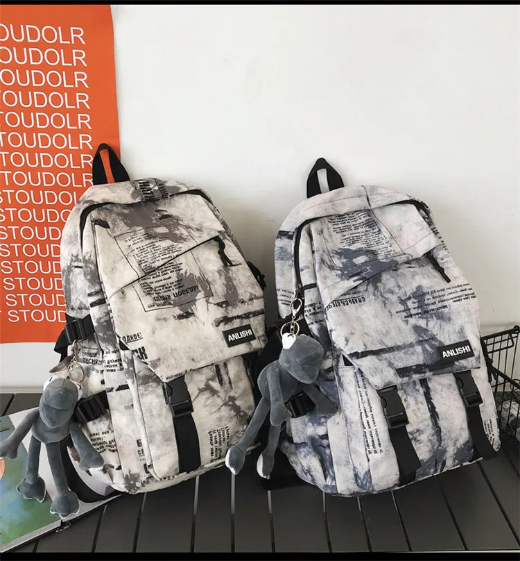 Women Harajuku Cloud Print Men Backpack Student Nylon Laptop New 2021 Cool  School Bag For Teenage Girls Book Bags buckle Ladies