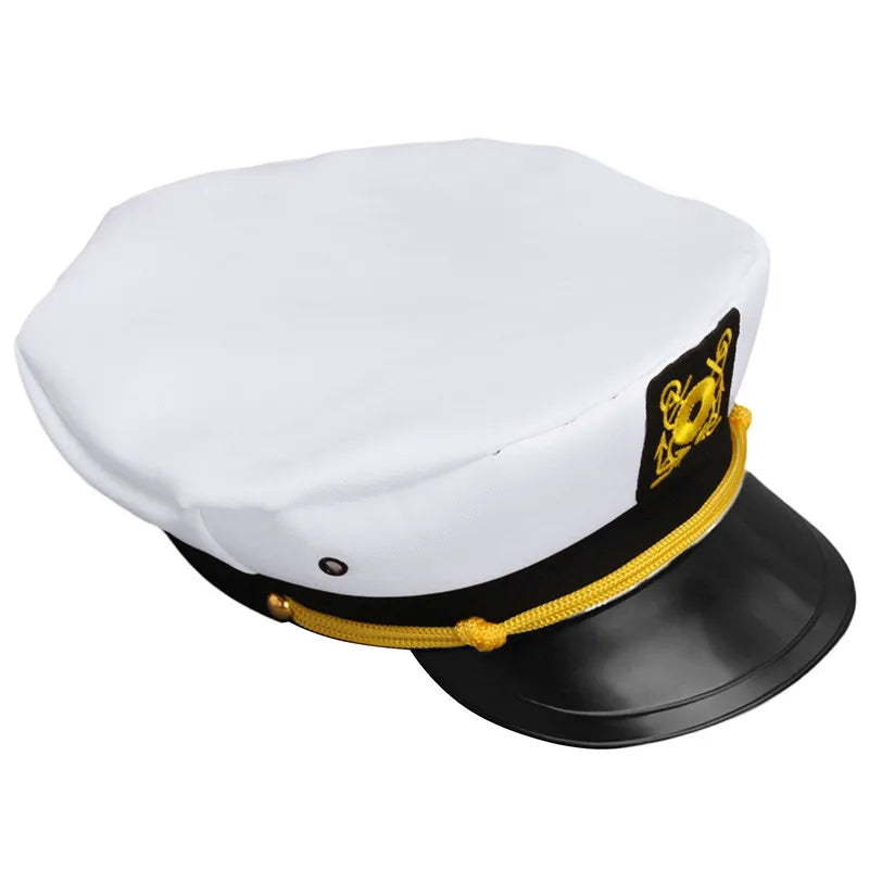 Adult Yacht Military Hats Boat Skipper Ship Sailor Captain Costume Hat Adjustable Cap Navy Marine Admiral For Men Women