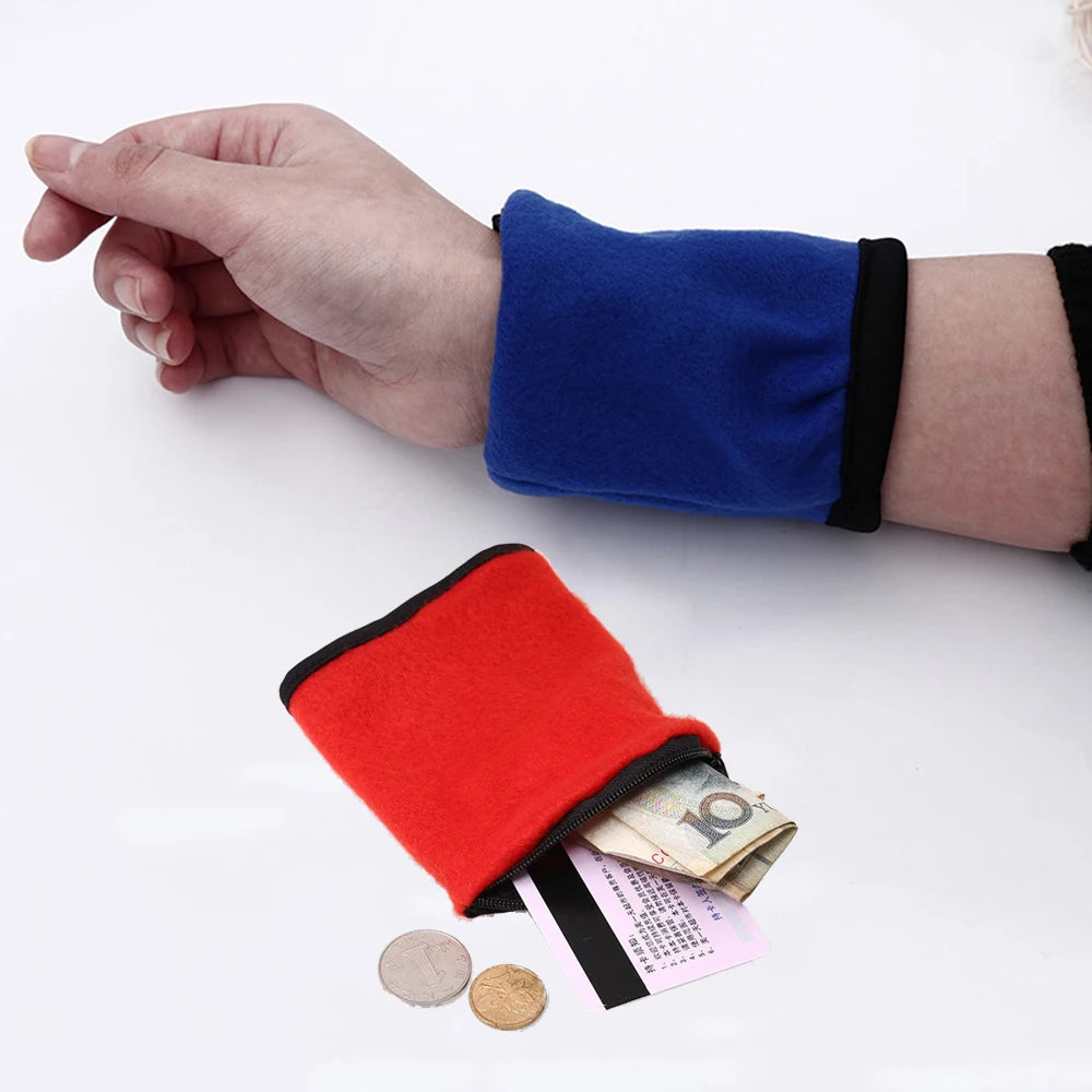 Mini Wrist Wallet Key Pouch Band Fitness Sports Zipper Wristband Running Gym Cycling Safe Coin Purse Cotton Wrist Bag Men Women