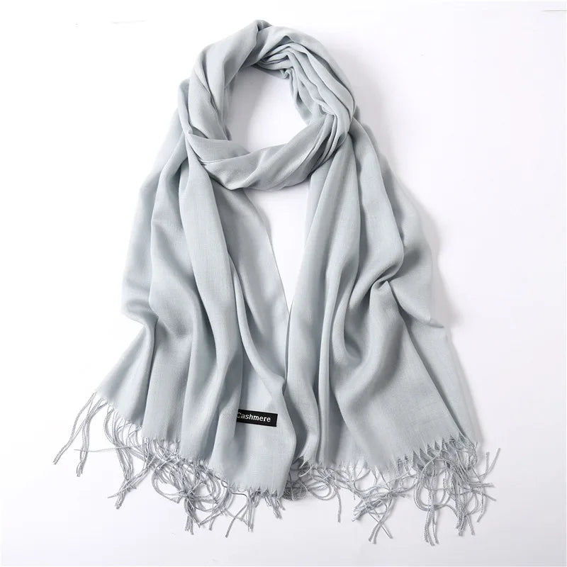 Desgine Brand Solid Women Cashmere Scarf Autumn Winter Warm Shawls Wraps 2024Men's Pashmina Tassels Scarves Female Foulard Mujer