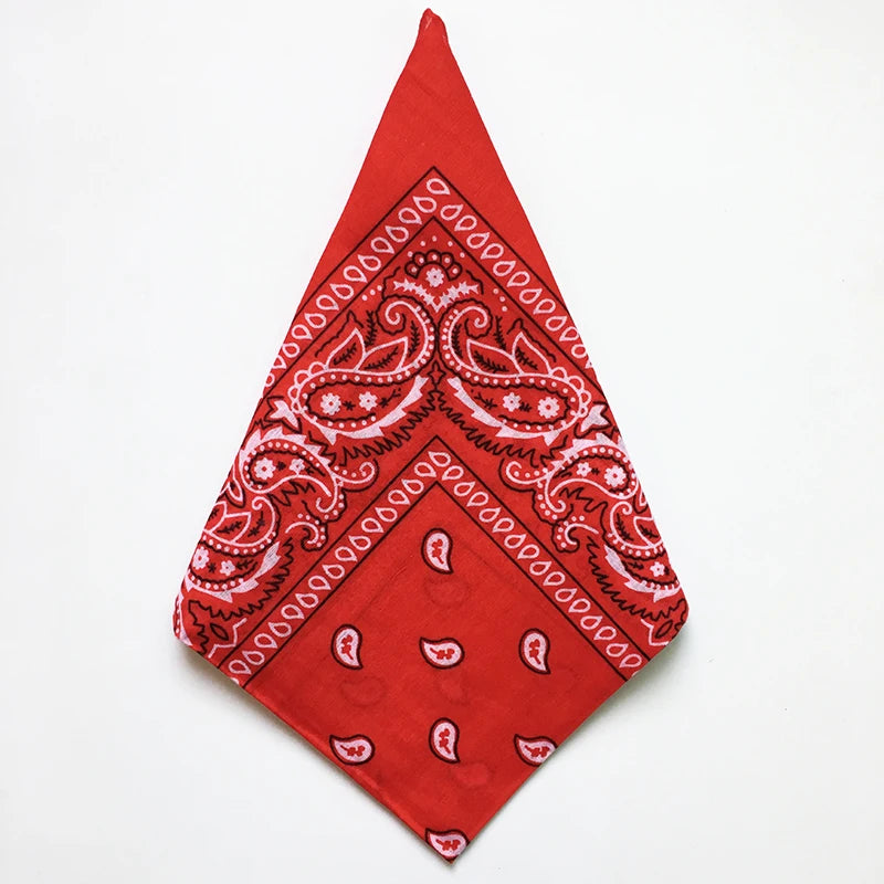 55x55cm Fashion Hip Hop 100% Cotton Bandana Square Scarf Cowboy Cashew Black Red Paisley Headband Print For Women/Men/Boys/Girls