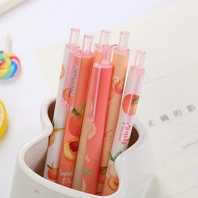 One. Peach quick-drying gel pen, cute peach office signature pen, press student pen wholesale. Color random