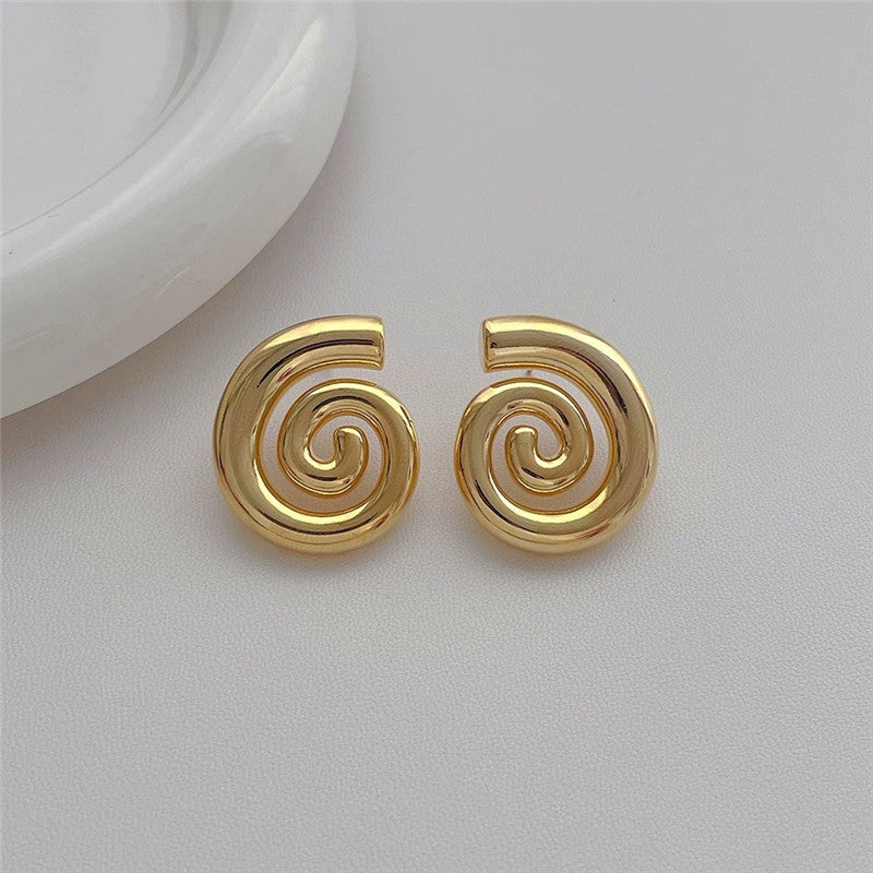 Boucles d'oreilles créoles en or et argent pour femmes, classiques, simples, géométriques, plaquées or 18 carats, boucles d'oreilles tendance, bijoux à clous