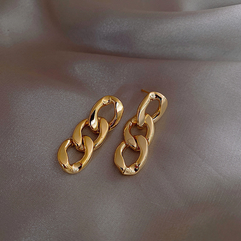 Boucles d'oreilles créoles en or et argent pour femmes, classiques, simples, géométriques, plaquées or 18 carats, boucles d'oreilles tendance, bijoux à clous