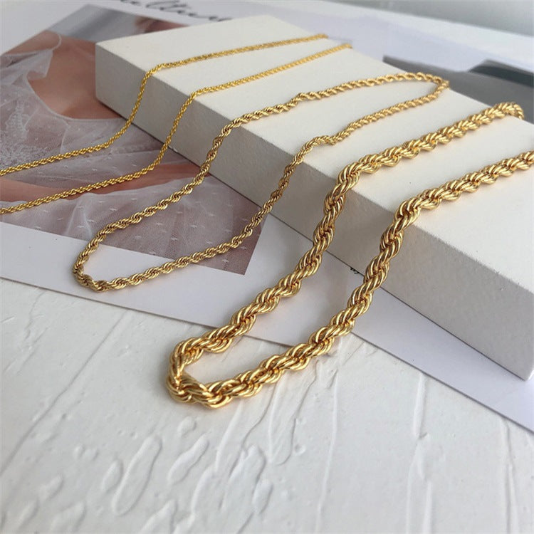 Stainless Steel 14K Gold Plated Fashion Plating U Shape Necklace