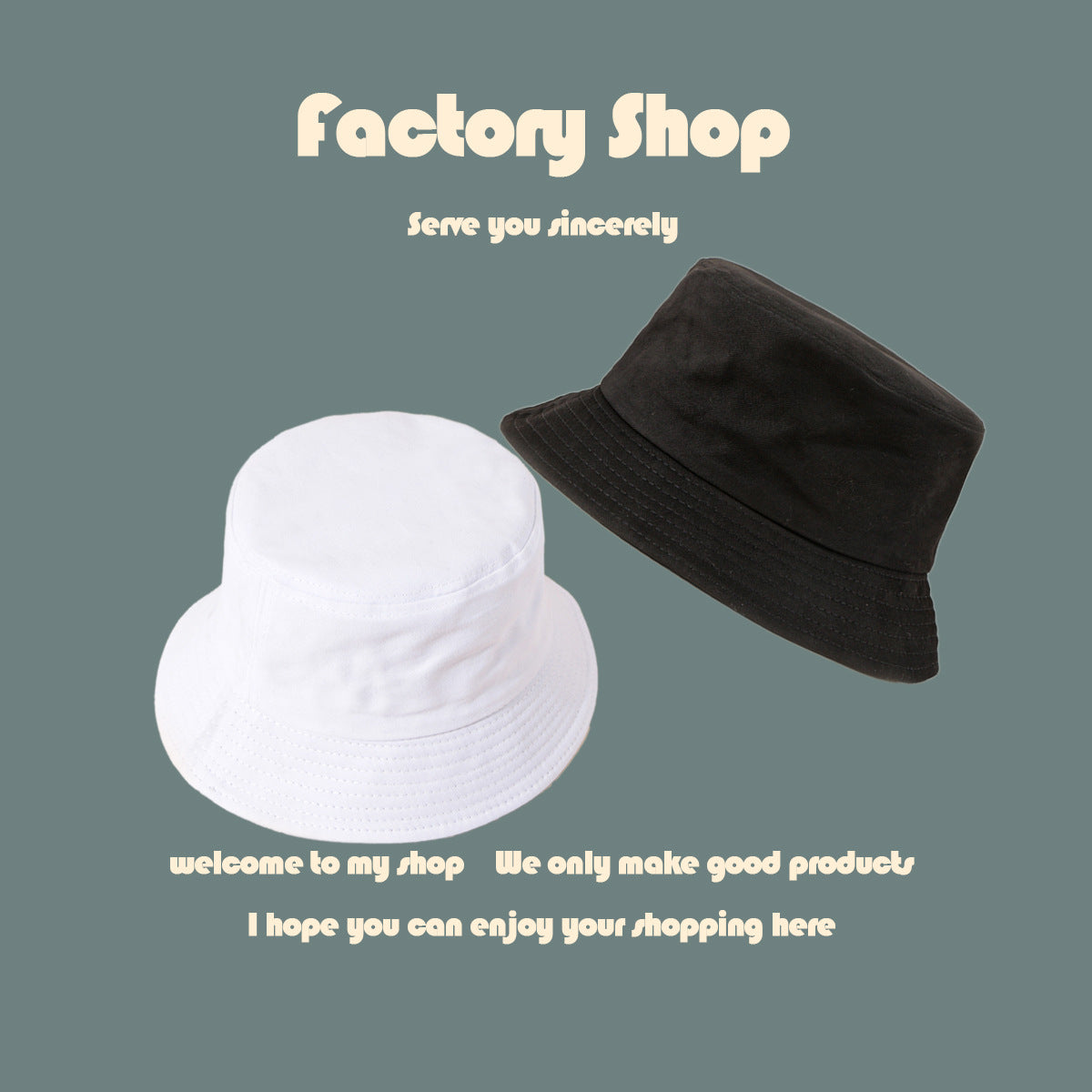 pure color cotton fisherman hat