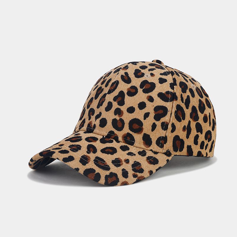 women's simple style leopard printing flat eaves baseball cap