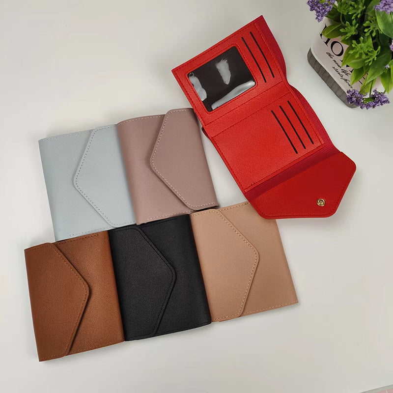 New Cute Wallets for Women Small Hasp Girl Credit Card Holder for PU Leather Coin Purse Female Wallet Short Purses for Women