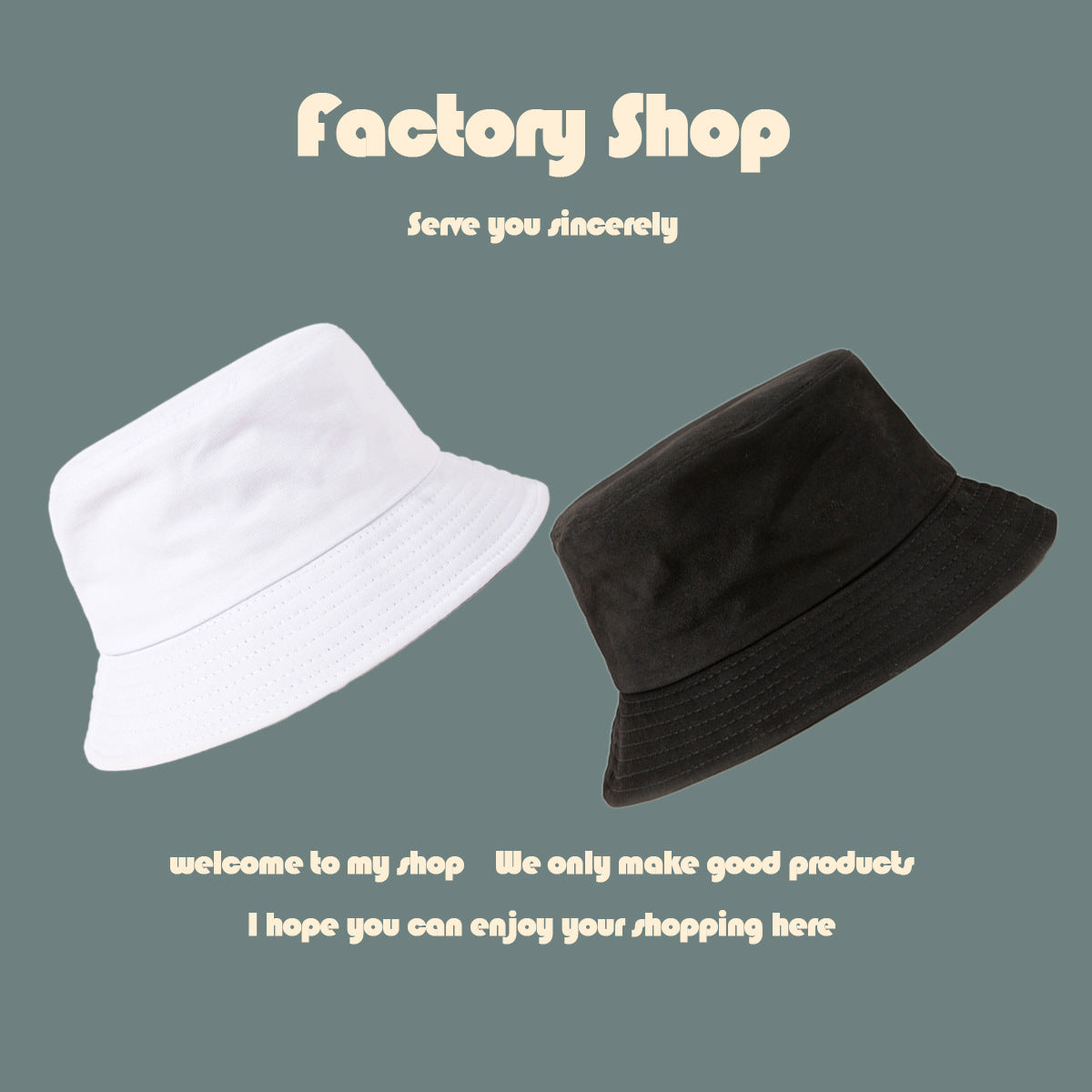 pure color cotton fisherman hat