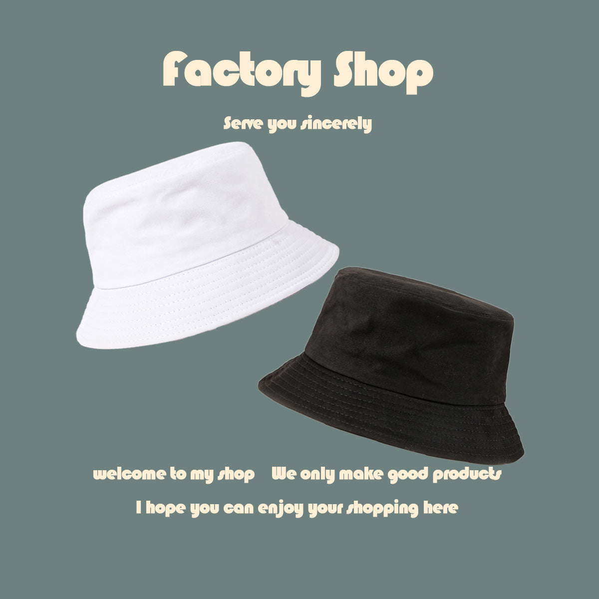 pure color cotton fisherman hat