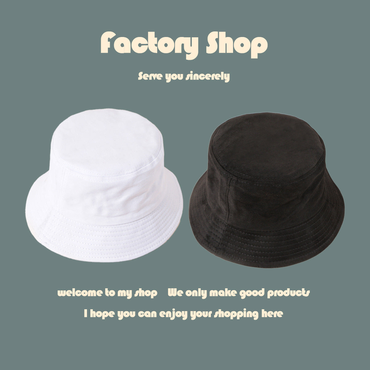 pure color cotton fisherman hat