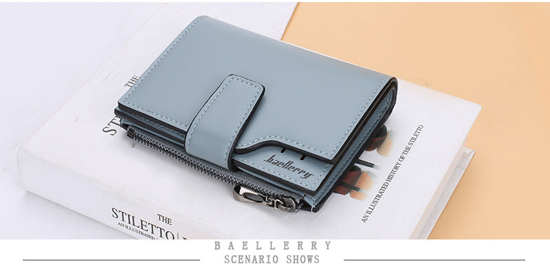 Women Wallets and Purses PU Leather Money Bag Female Short Hasp Purse Small Coin Card Holders Blue Red Clutch New Women Wallet