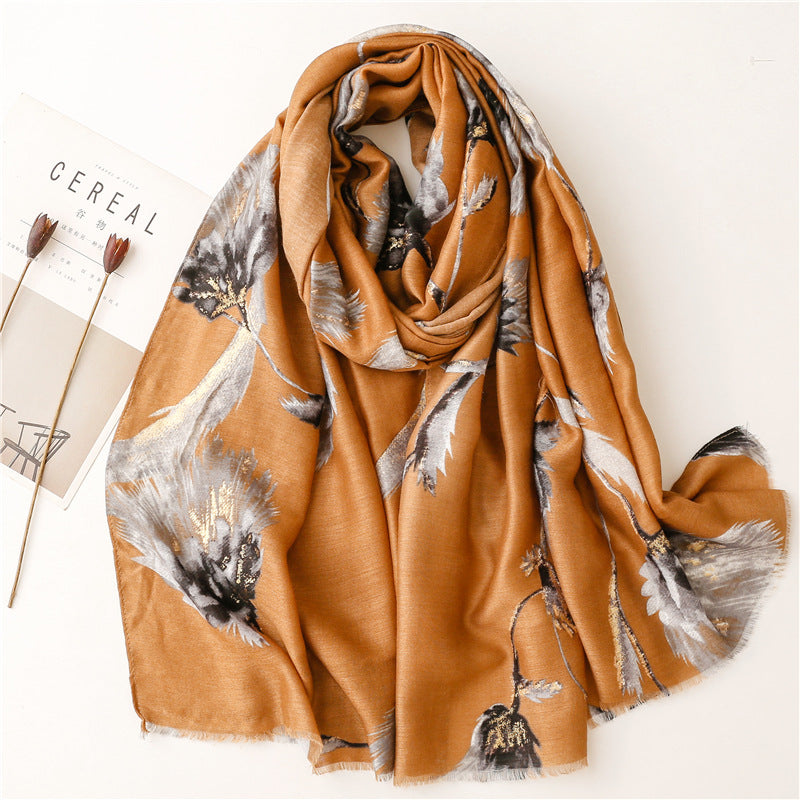 women's fashion dandelion polyester winter scarves