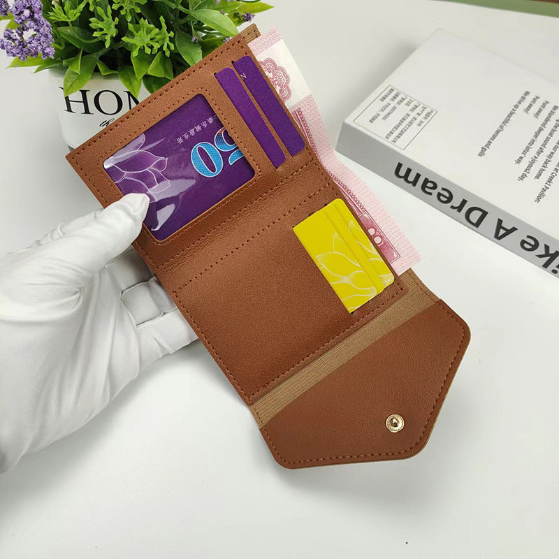 New Cute Wallets for Women Small Hasp Girl Credit Card Holder for PU Leather Coin Purse Female Wallet Short Purses for Women