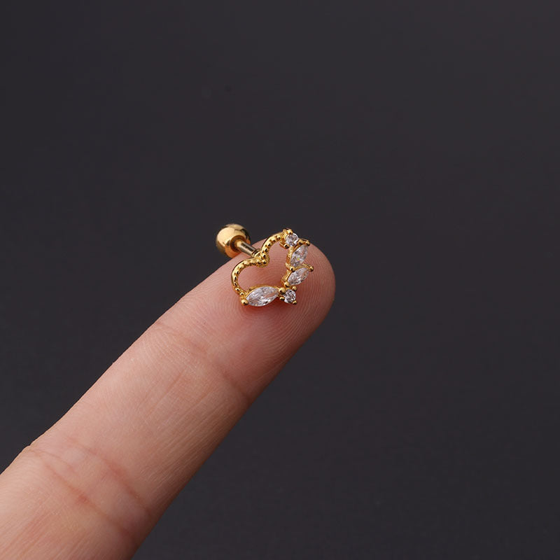 Ear Cartilage Rings & Studs Fashion Geometric Copper Plating Artificial Gemstones