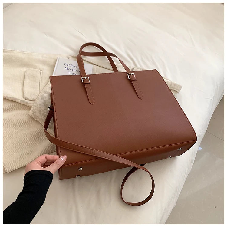 New Women Retro Tote Bags Messenger Handbag High Quality PU Leather Shoulder Bag Big Casual Crossbody Bag