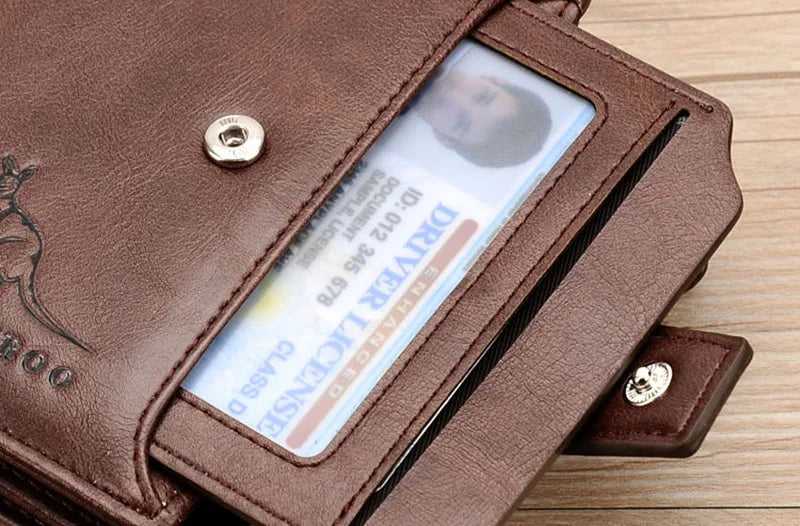 Leather Men's Wallet Luxury Short RFID Card Holder for Men Zipper Coin Purse Portable Male Wallets Billfold