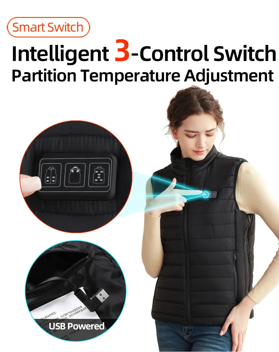 Heated Vest For Men Usb Electric Self Heating Vest Women Warming Heated Jacket Lightweight Thermal Sleeveless Heated Clothing